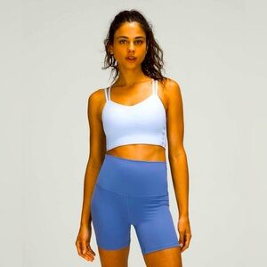 lululemon like a cloud longline bra blue linen